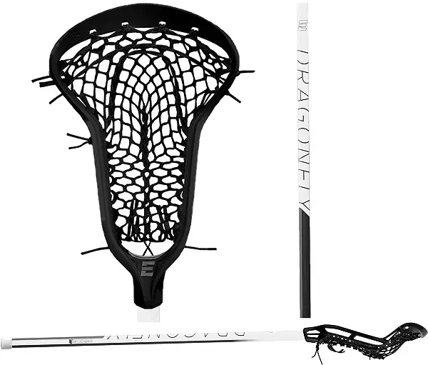 Epoch Lacrosse Women's Purpose 10 Complete Lacrosse Stick with 3D Mesh - Black & White - 1 Each