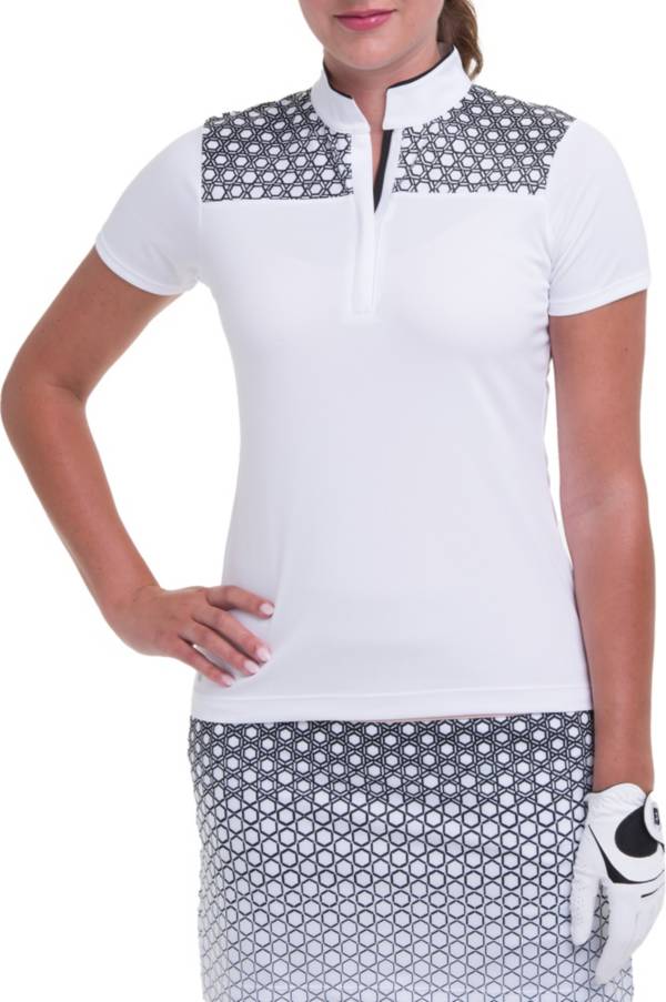 EP Pro Women's Short Sleeve Gradated Patchwork Print Golf Polo product image