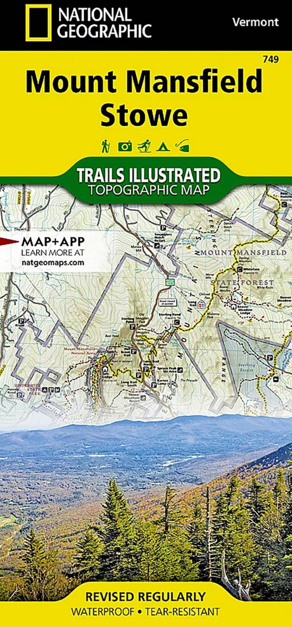 National Geographic Mount Mansfield, Stowe Map product image