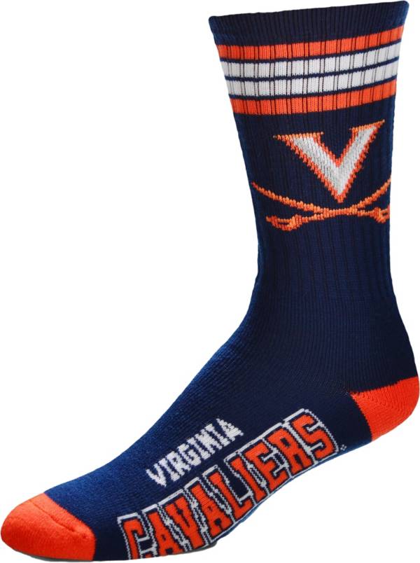 For Bare Feet Youth Virginia Cavaliers 4-Stripe Deuce Socks | Dick's ...