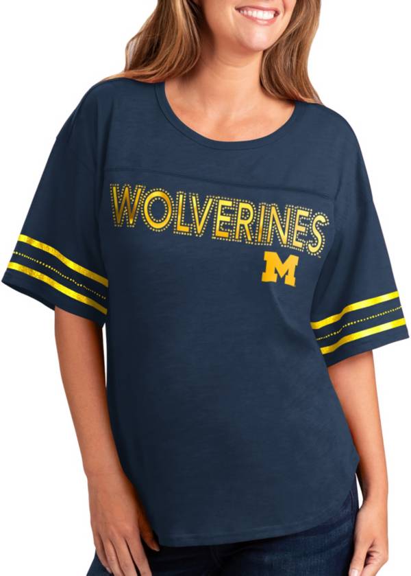 G-III For Her Women's Michigan Wolverines Blue Extra Point T-Shirt product image