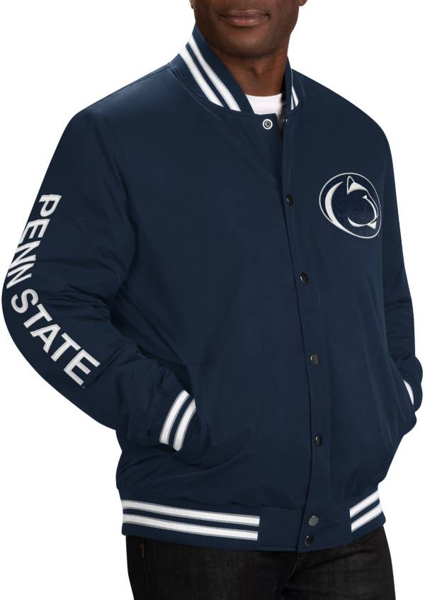 G III Men s Penn State Nittany Lions Blue Swingman Varsity Jacket