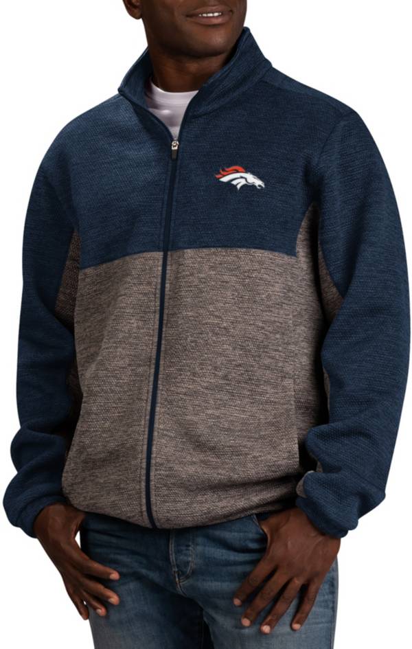 G-III Men's Denver Broncos Outfielder Grey/Navy Full-Zip Jacket product image