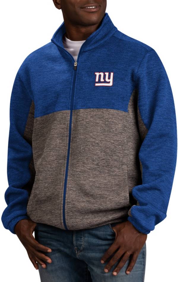 G-III Men's New York Giants Outfielder Grey/Royal Full-Zip Jacket product image