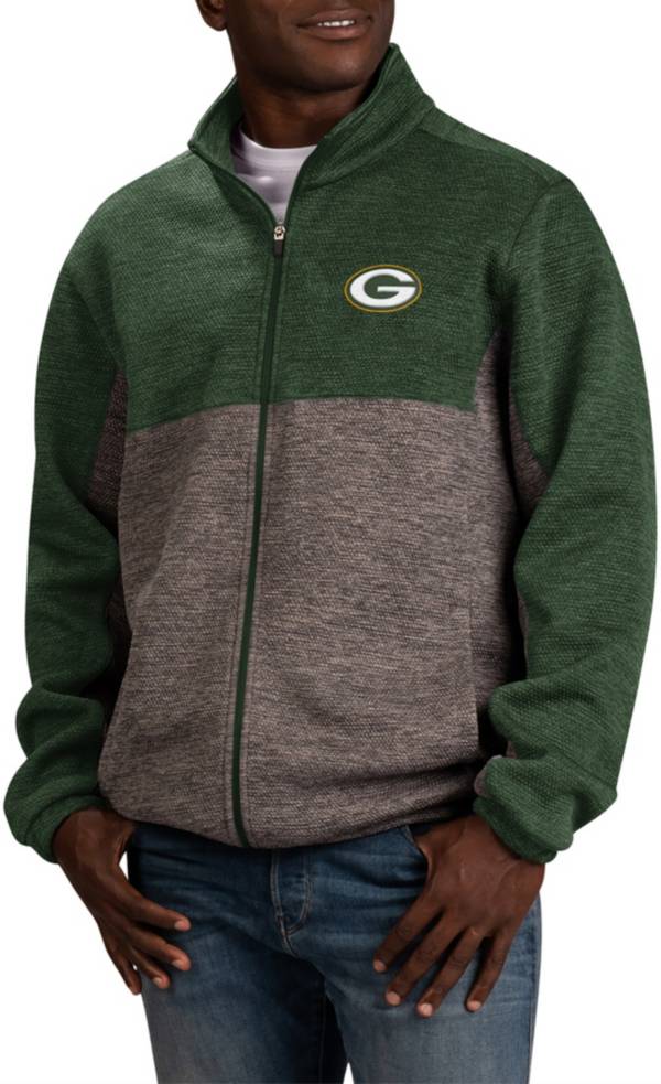 G-III Men's Green Bay Packers Outfielder Grey/Green Full-Zip Jacket product image
