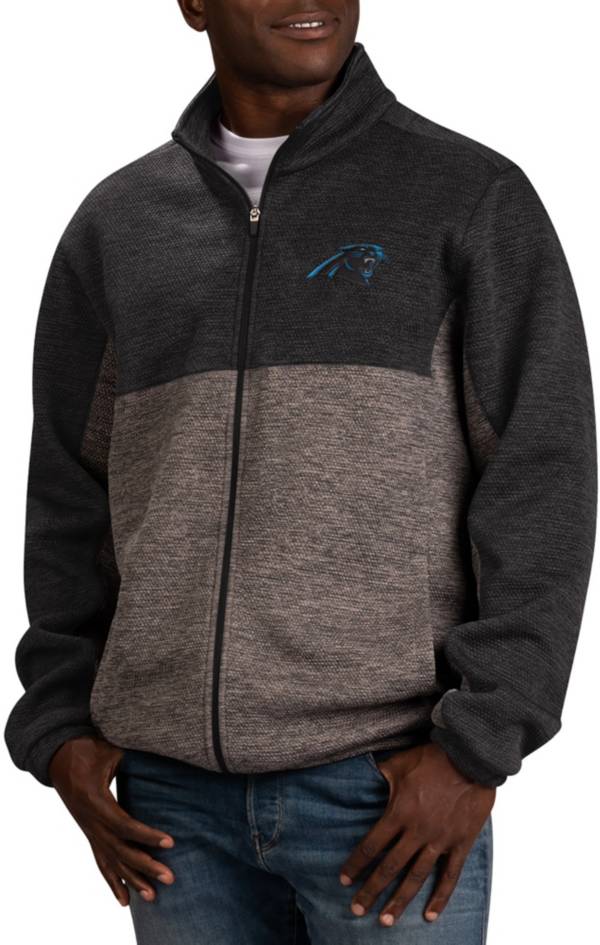 G-III Men's Carolina Panthers Outfielder Grey/Black Full-Zip Jacket product image
