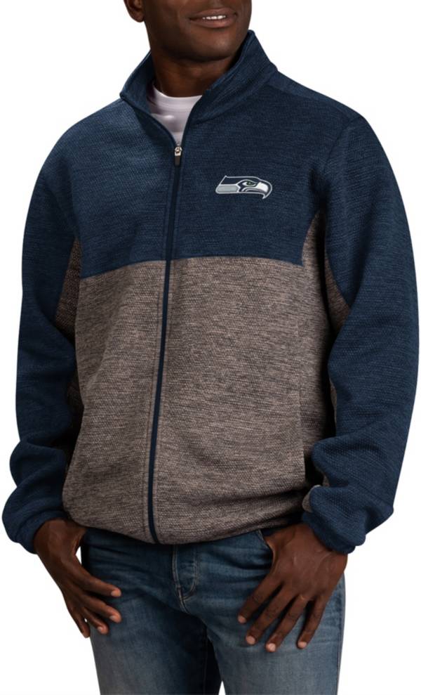 G-III Men's Seattle Seahawks Outfielder Grey/Navy Full-Zip Jacket product image