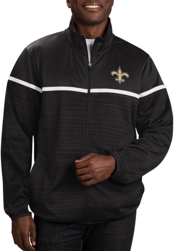 G-III Men's New Orleans Saints Huddle Full-Zip Black Track Jacket product image