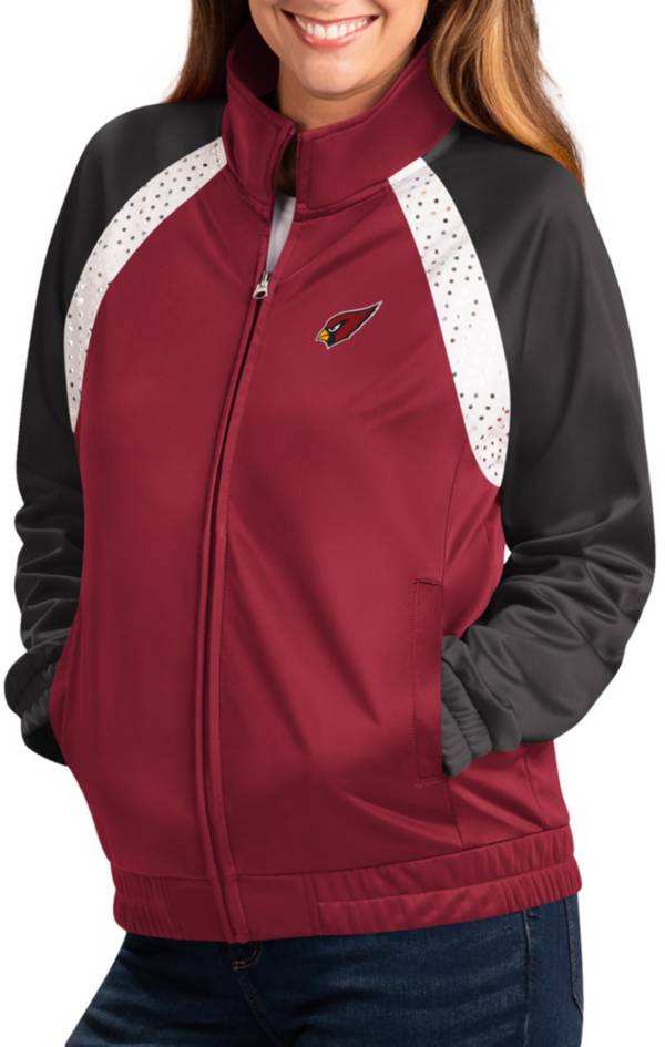 G-III Women's Arizona Cardinals Confetti Black/Red Track Jacket product image