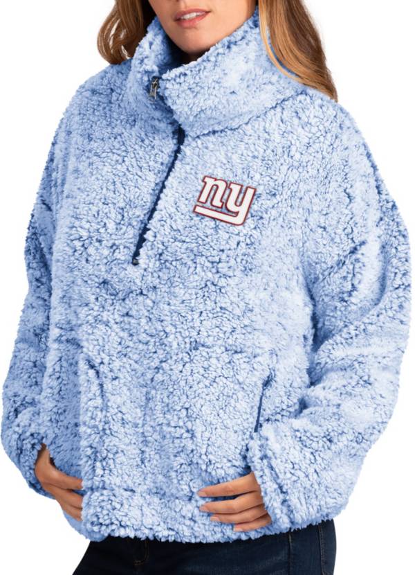 G-III Women's New York Giants Score Royal Half-Zip Sherpa Long Sleeve Pullover T-Shirt product image
