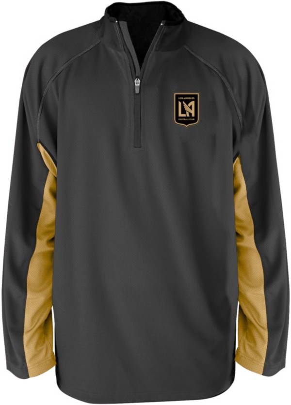 MLS Big & Tall Los Angeles FC Zip Black Quarter-Zip Pullover Shirt product image
