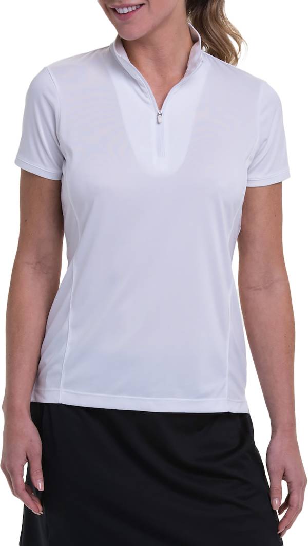 EPNY Women's Short Sleeve Convertible Zip Mock Neck Golf Polo product image