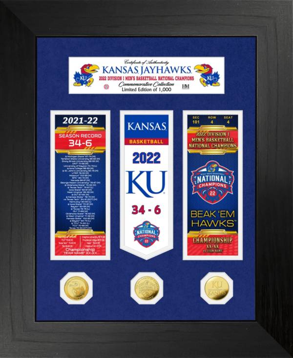 Highland Mint Kansas Jayhawks 2022 Men's Basketball National Champions Deluxe Gold Coin Ticket Collection product image
