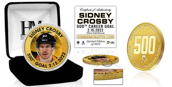 Highland Mint Pittsburgh Penguins Sidney Crosby 500 Goals Bronze Mint Coin product image