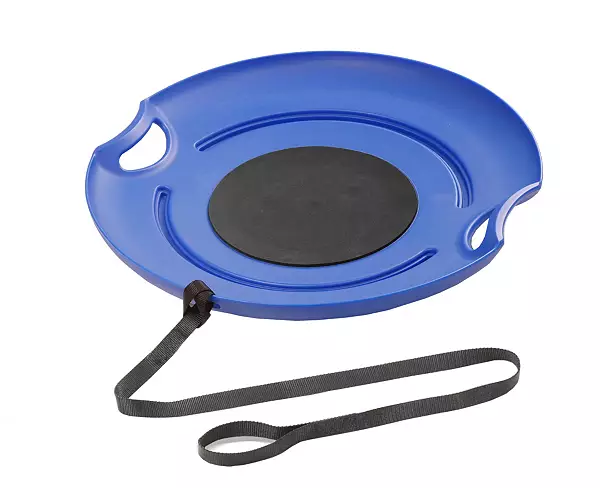 GoSports 29 Heavy Duty Winter Snow Saucer with Padded Seat and Tow Strap Blue