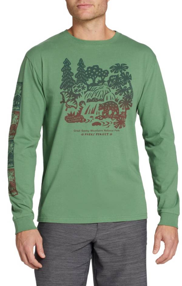Parks Project Men's Smoky Mountains Woodcut Long Sleeve T-Shirt product image
