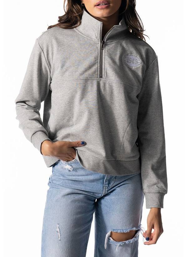 The Wild Collective Women's Cleveland Browns Backhit Grey Quarter-Zip Pullover T-Shirt product image