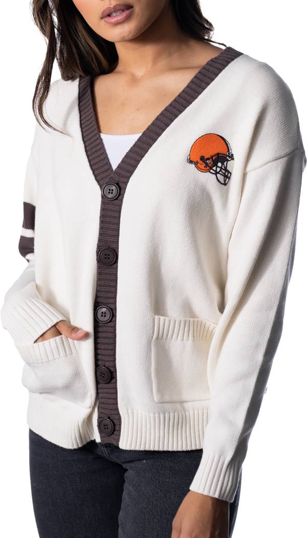 The Wild Collective Women's Cleveland Browns White Button-Up