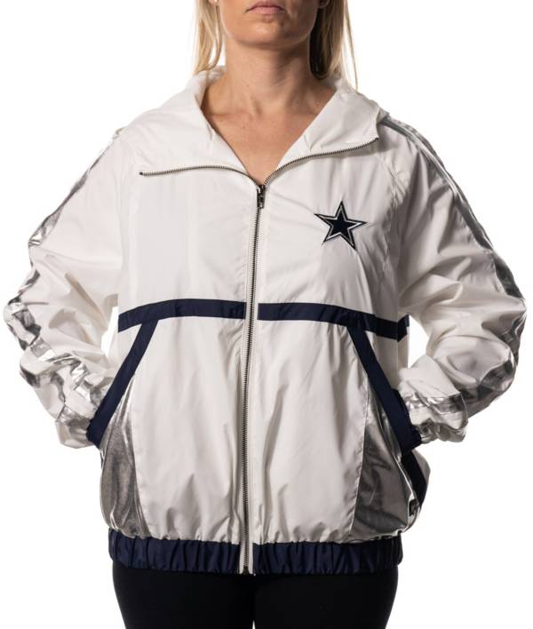 The Wild Collective Women's Dallas Cowboys White Full-Zip Jacket product image