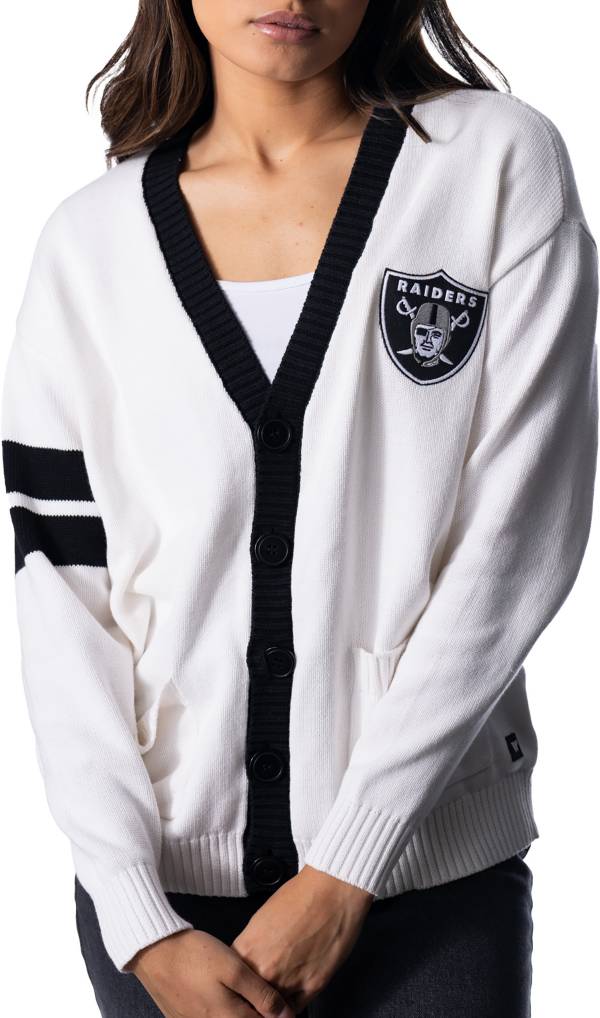 The Wild Collective Women's Las Vegas Raiders White Button-Up Sweater product image