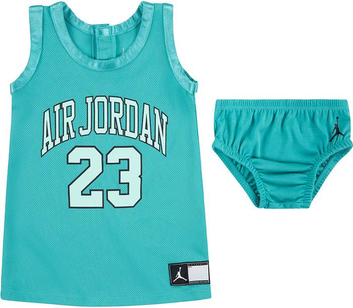 Jordan Infant Girls' Jersey Dress 2-Piece Set, 6M, Washed Teal