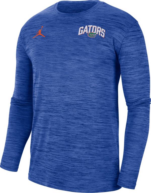Jordan Men's Florida Gators Blue Dri-FIT Velocity Football Sideline Long Sleeve T-Shirt product image
