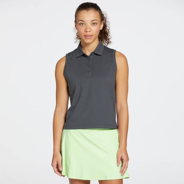 CALIA Women's Back Pleat Sleeveless Golf Polo CALIA