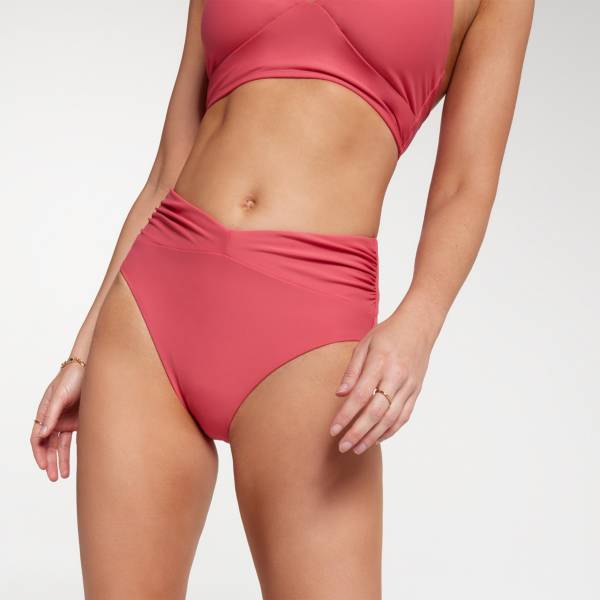CALIA Women's Shirred V Front High Rise Swim Bottoms product image