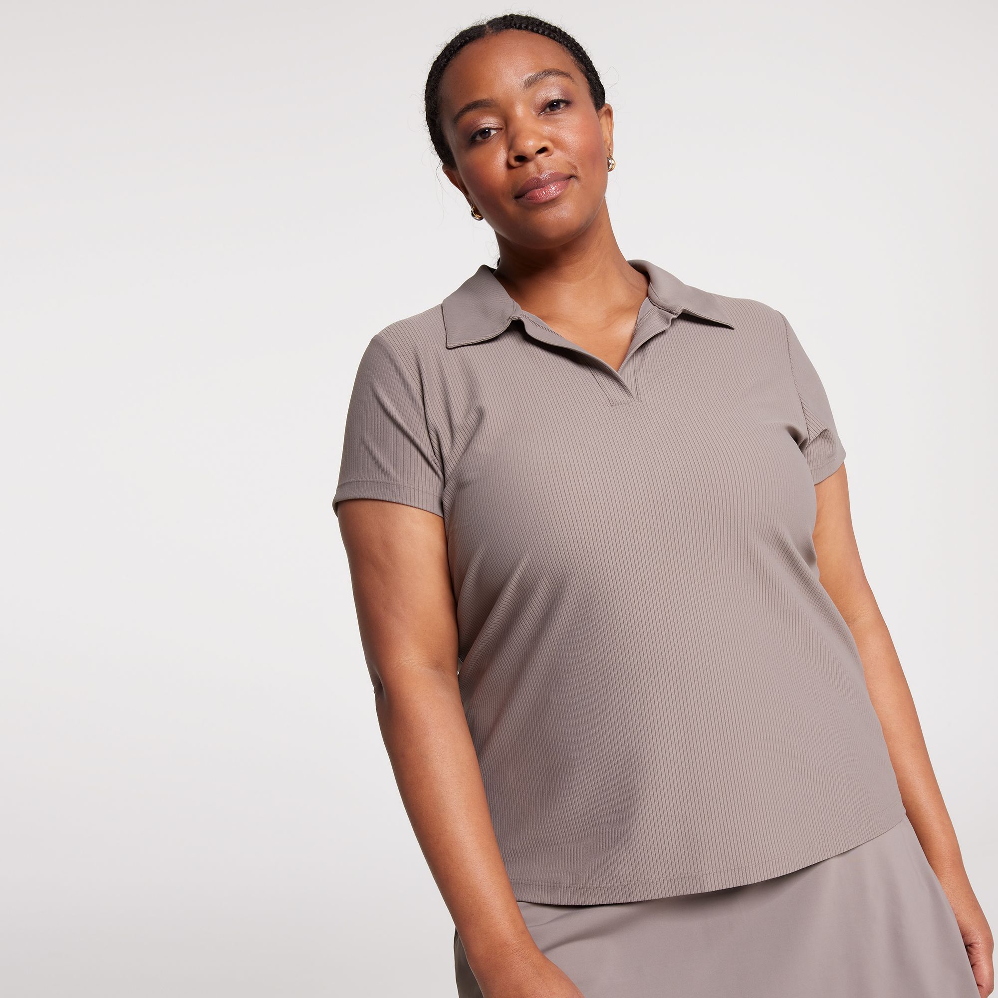 CALIA Women's Ribbed Johnny Collar Golf Polo product image