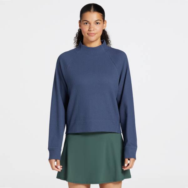 CALIA Women's Texture Long Sleeve Mock Neck Golf Pullover | Golf Galaxy