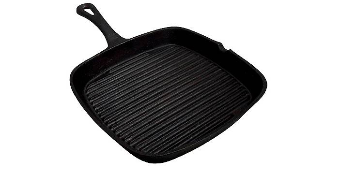 King Kooker Square Pre-Seasoned Cast Iron Skillet with Handle