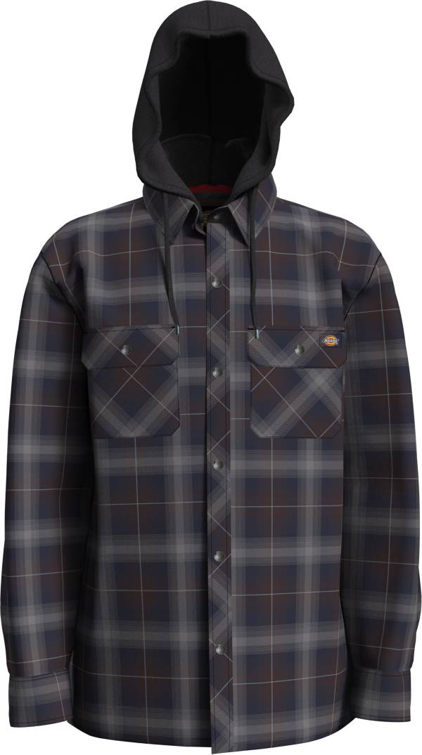 Dickies Men s Fleece Hooded Flannel Shirt Jacket