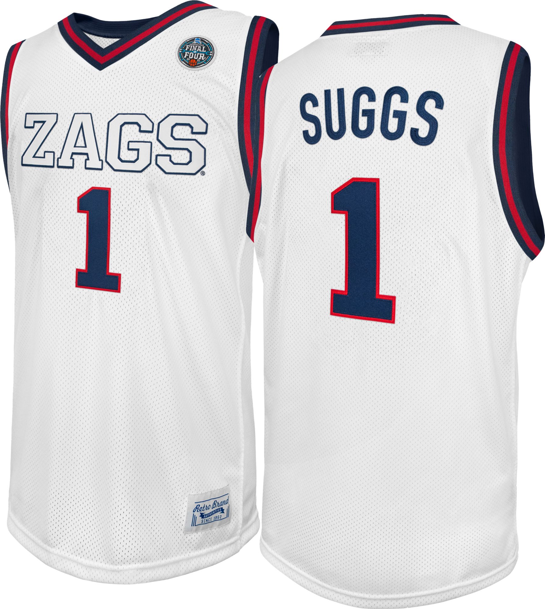 Original Retro Brand Men's Gonzaga Bulldogs White Jalen Suggs Replica Basketball Jersey product image