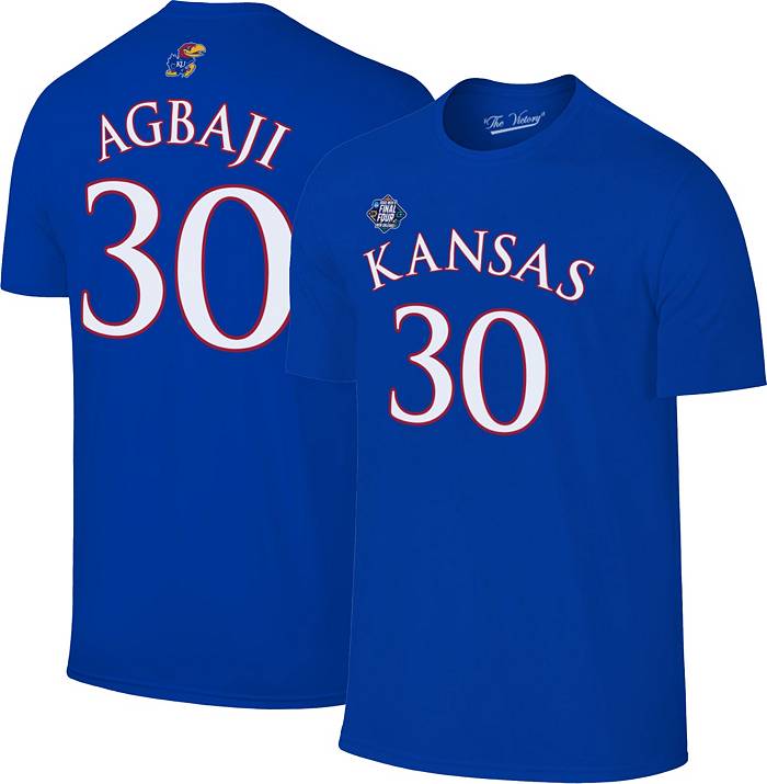 Retro Brand Men's Kansas Jayhawks Blue Ochai Agbaji #30 Replica Jersey, XL
