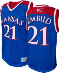 Joel Embiid 21 Kansas Jayhawks Commemorative Classic Basketball Men Jersey  - Cream - Bluefink