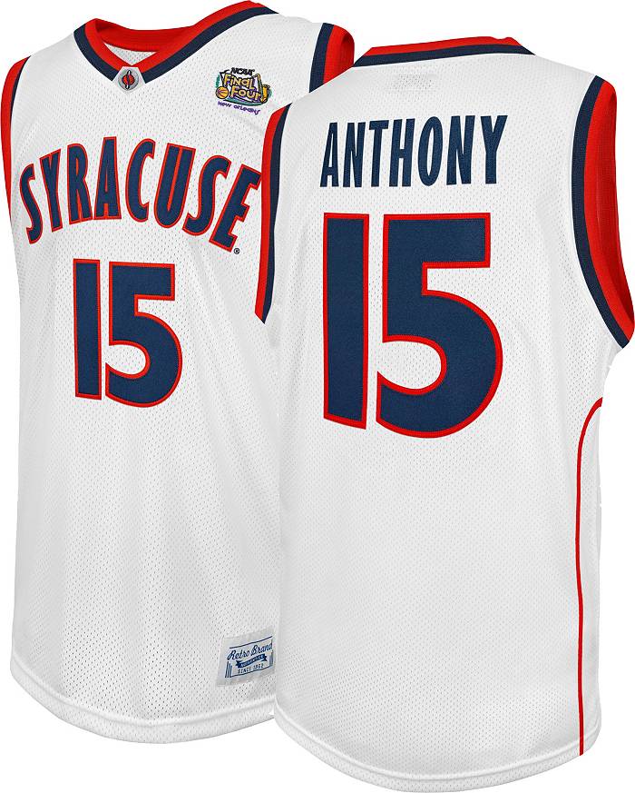 Original Retro Brand Men's Syracuse Orange White Carmelo Anthony Replica Basketball Jersey, XXL