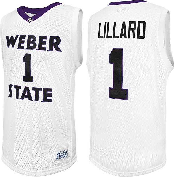 Retro Brand Men's Original Weber State Wildcats Damian Lillard Replica Basketball Jersey - White - XL Each