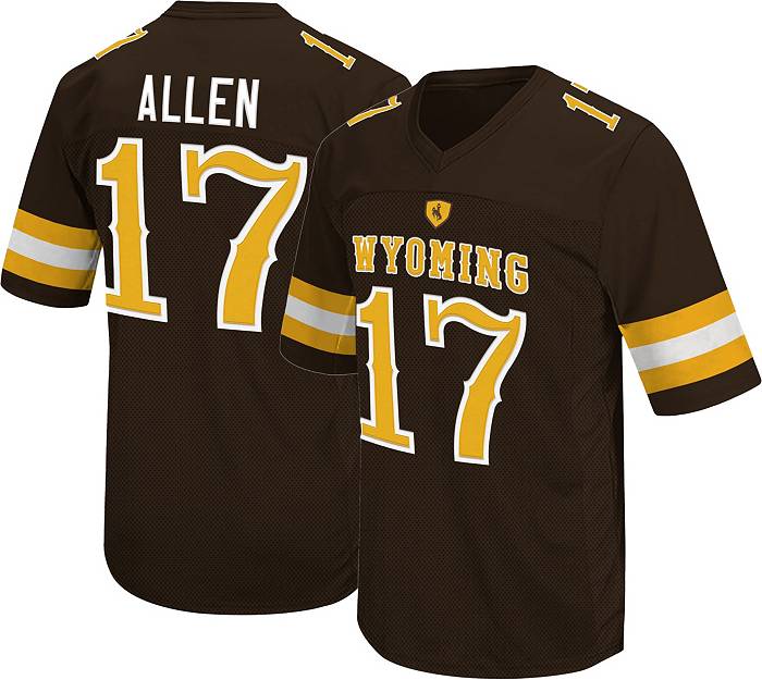 Josh Allen Wyoming Cowboys College #17 Dual Patch Sewn Jersey