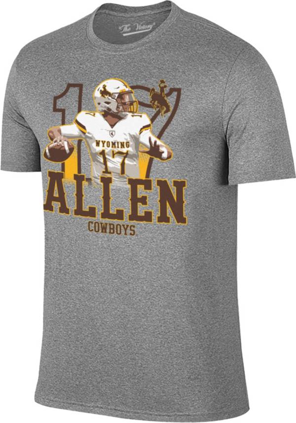 Retro Brand Wyoming Cowboys Grey Josh Allen QB T-Shirt product image