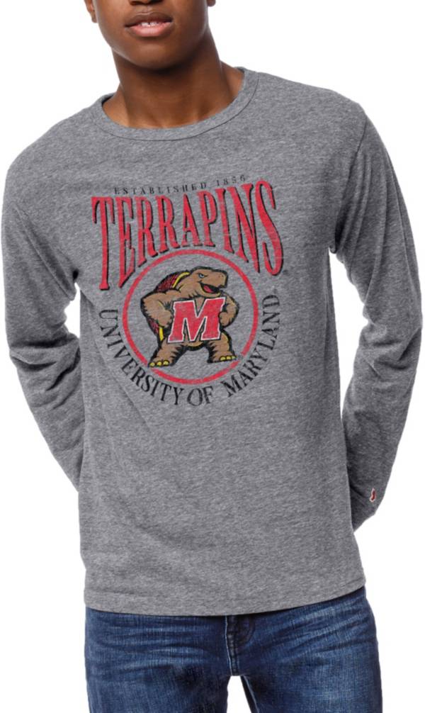 League-Legacy Men's Maryland Terrapins Grey Victory Falls Long Sleeve T ...