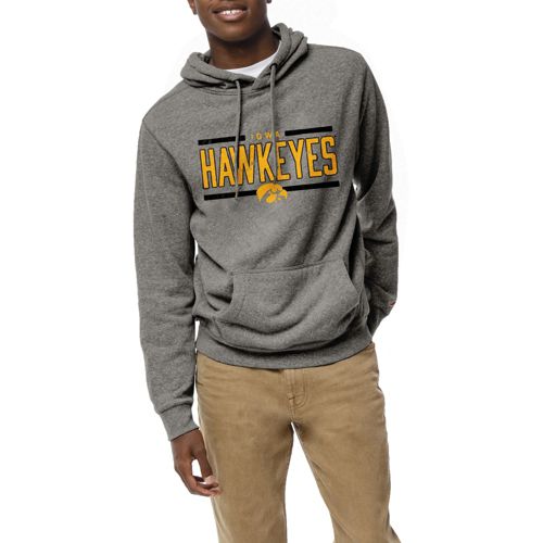 Champion Men's Iowa Hawkeyes Grey Reverse Weave Crew Sweatshirt