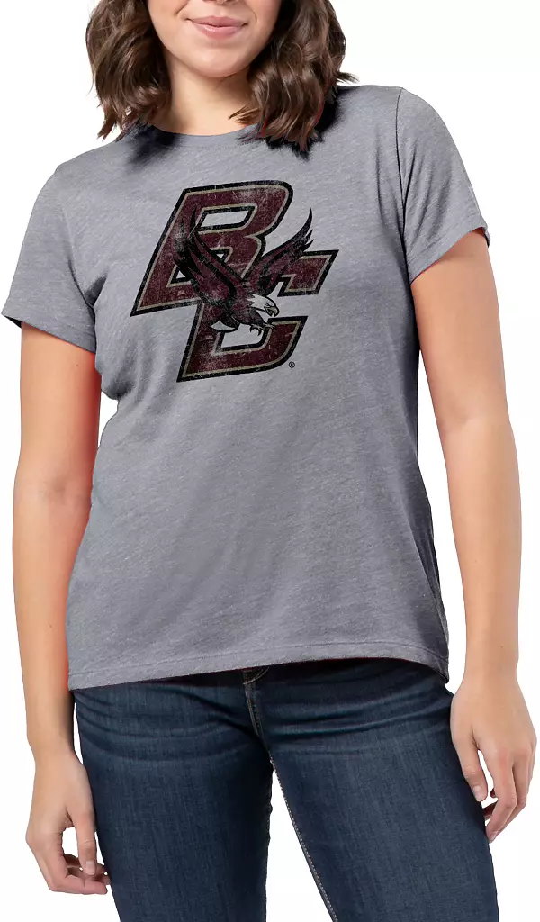 League-Legacy Women's Boston College Eagles Grey Intramural Classic T-Shirt
