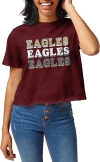 Women's League Collegiate Wear Maroon Boston College Eagles Clothesline Crop T-Shirt Size: Small