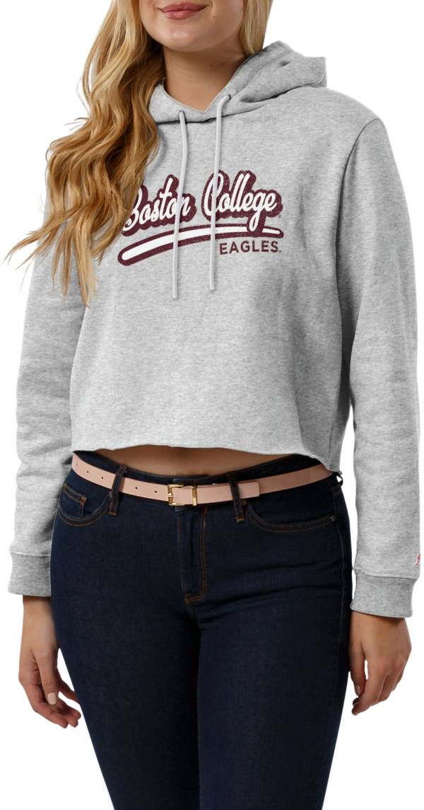 League-Legacy Women's Boston College Eagles Ash Cropped Hoodie