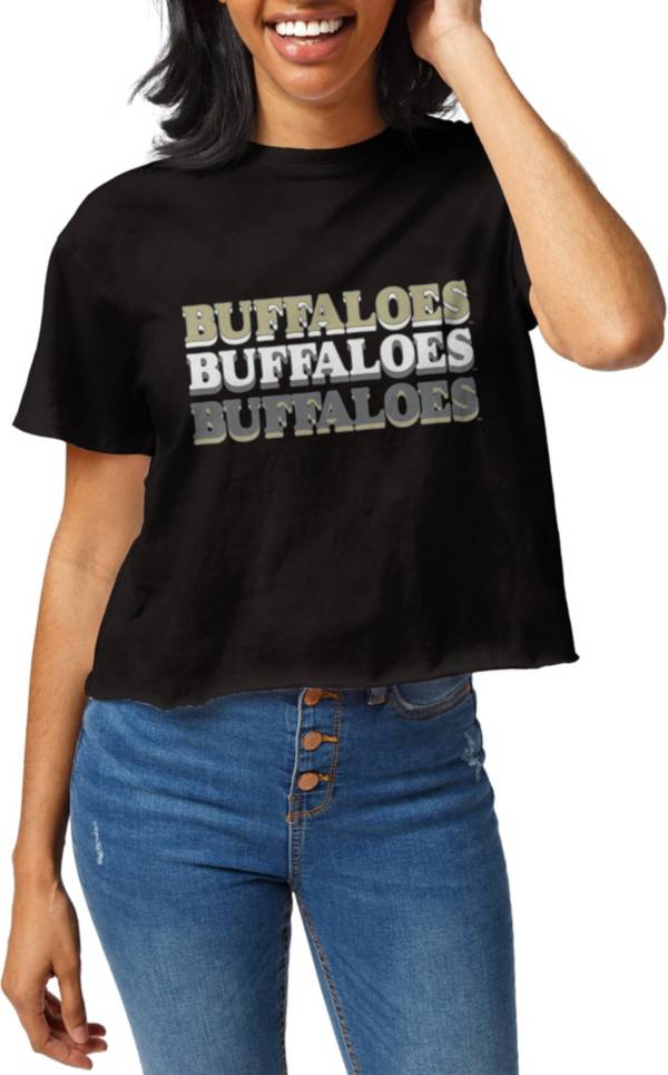 League-Legacy Women's Colorado Buffaloes Black Clothesline Cotton Crop T-Shirt product image