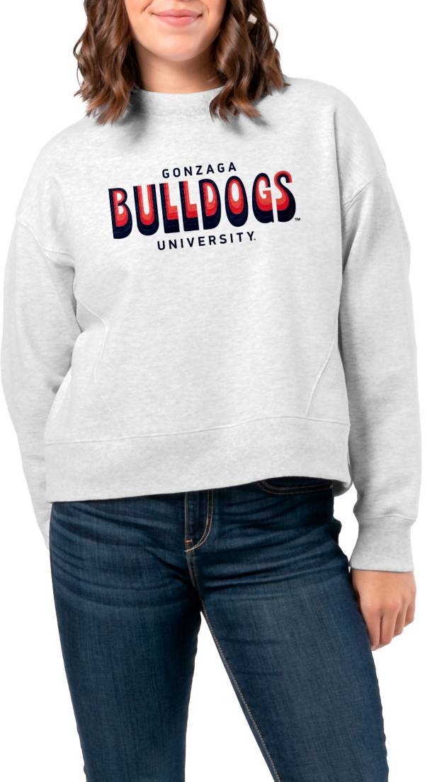 League-Legacy Women's Gonzaga Bulldogs Ash Boxy Crew Neck Sweatshirt ...