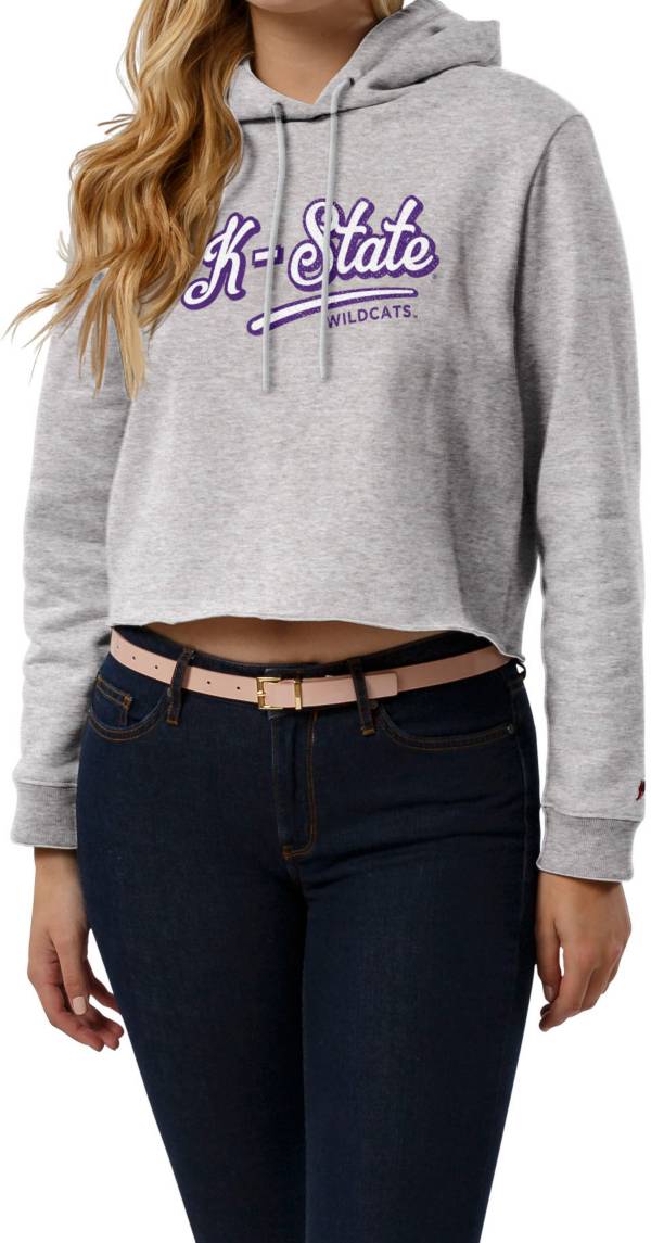 League-Legacy Women's Kansas State Wildcats Ash Cropped Hoodie