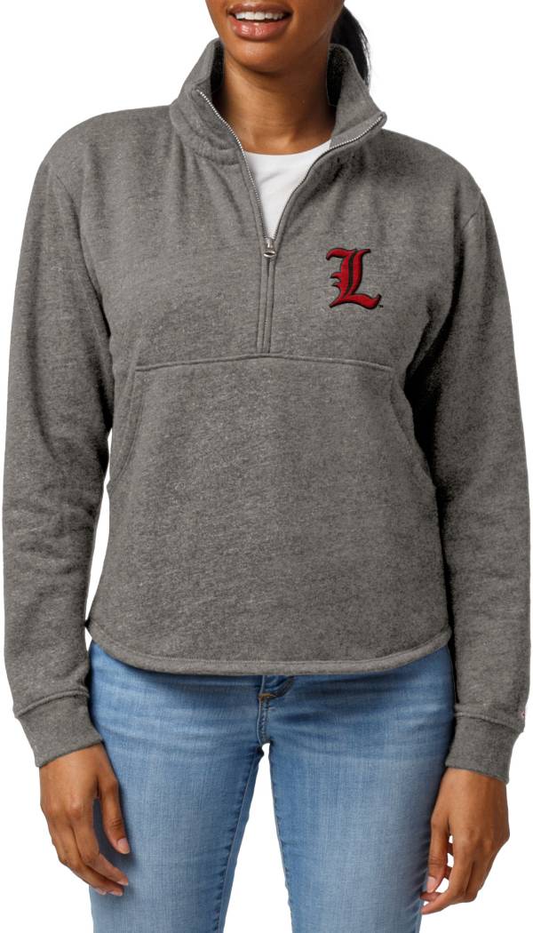 Louisville Cardinals Womens Grey Cozy Tunic Hooded Sweatshirt