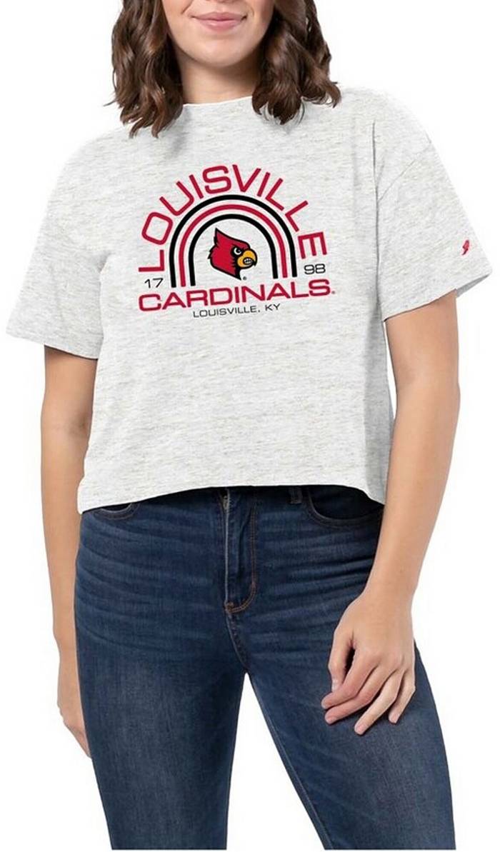 Women's Gameday Couture White Louisville Cardinals Boyfriend Fit Long Sleeve T-Shirt Size: Small