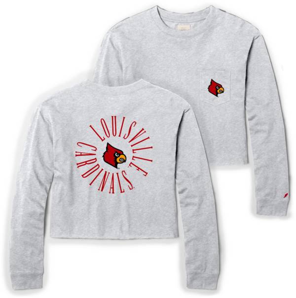 League-Legacy Women's Louisville Cardinals Ash Clothesline Cotton Long Sleeve Midi T-Shirt product image
